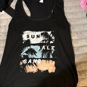 Black Graphic Tank Top